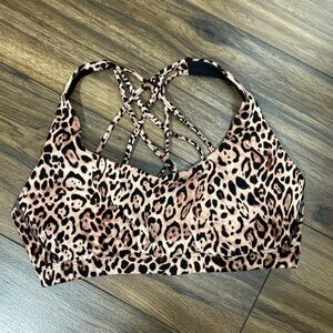 Victorias Secret Leopard Print Strappy Sports Bra